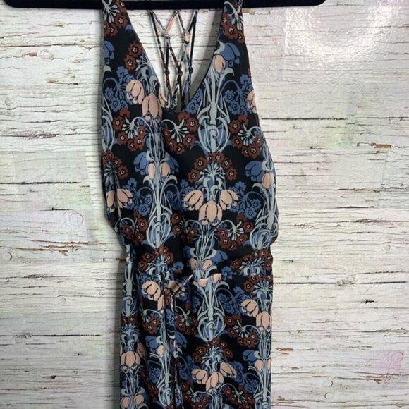 Molly bracken maxi dress size small floral black blue - Picture 3 of 9